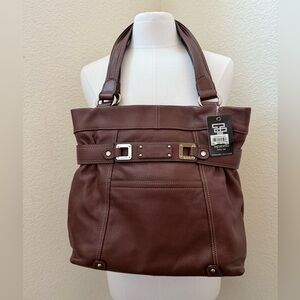 NWT Tignanello Boldly Belted Leather Tote